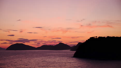 gorgeous aerial view of sunset over the elaphiti islands in the adriatic sea
