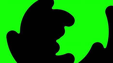 cuatro tipos de materiales de video de transición únicos. el fondo es un fondo verde para la clave de croma.