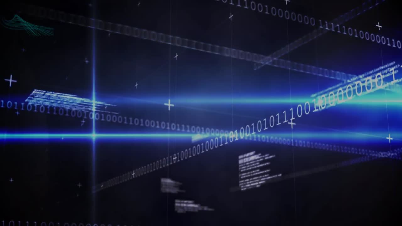 검은 바탕에 있는 선의 애니메이션과 데이터 처리