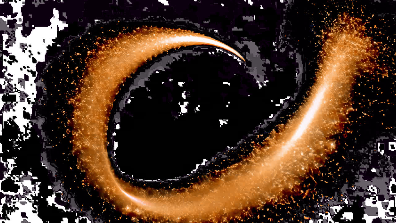 Sovrapposizione animata con scie di luce curve, astratte e brillanti, video 4K trasparente, canale alfa