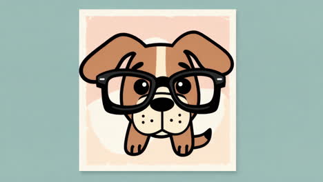 cute cartoon dog with glasses