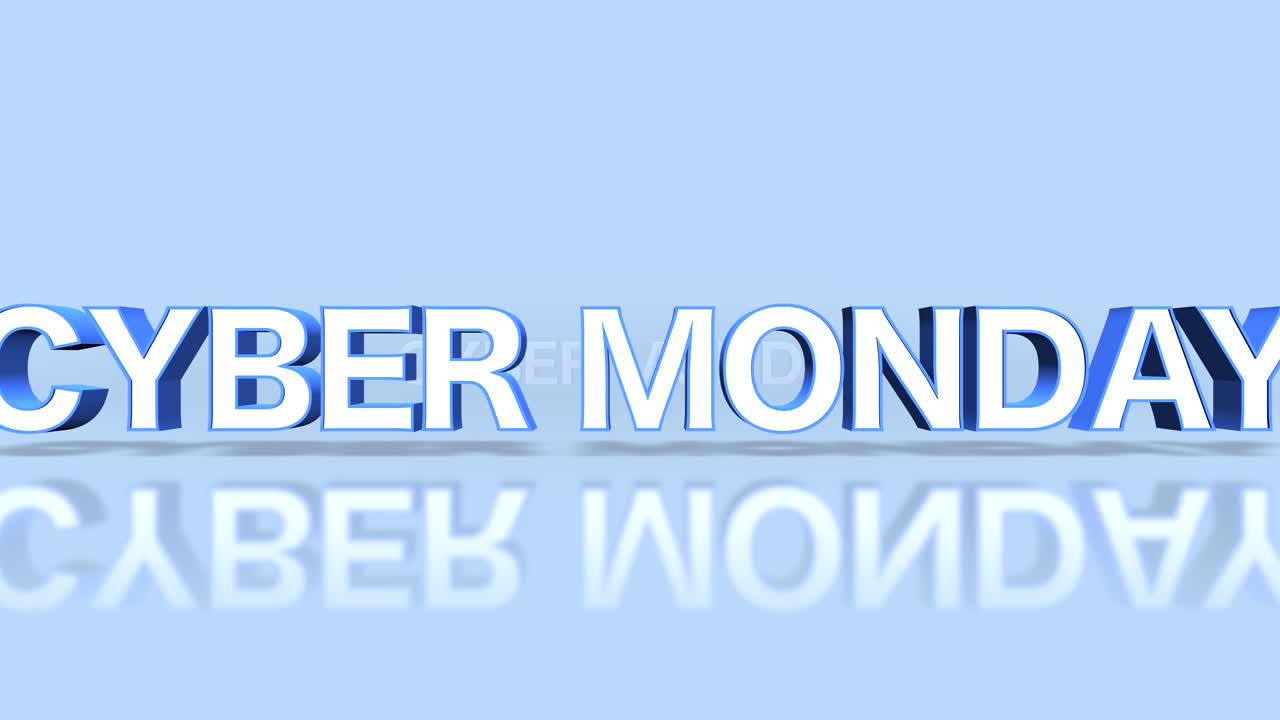 texto rodante del lunes cibernético en degradado azul 1