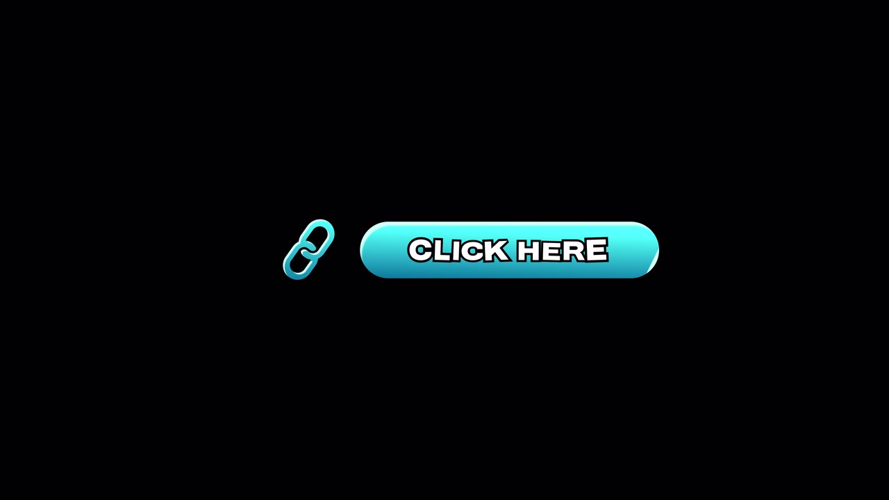Animated Click Here Button with Link Icon on Black Background