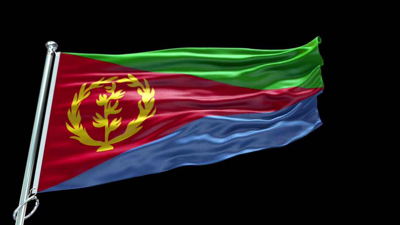 4k bandera muy detallada de eritrea - bandera de eritrea alto detalle - bandera nacional eritrea patrón de ondas elementos en bucle