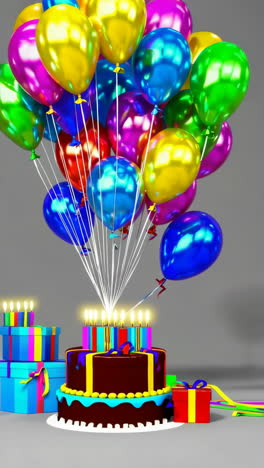vibrant bunch of colorful party balloons