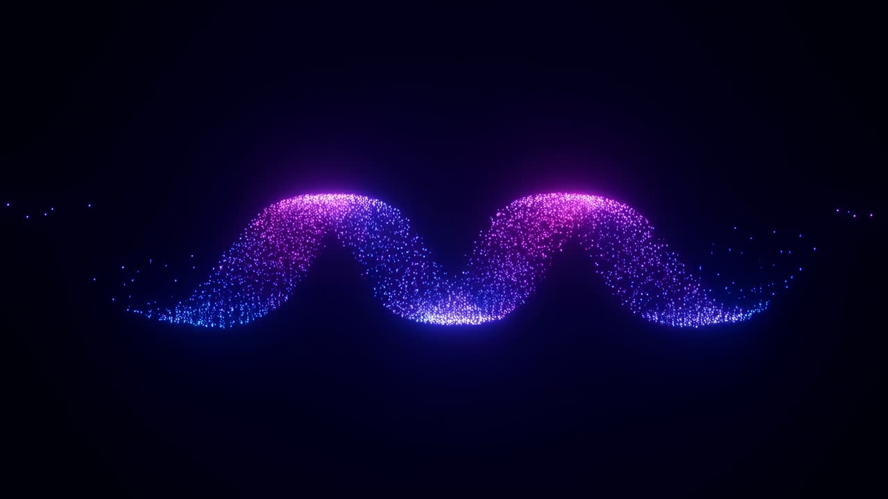 Animated Glowing Wave of Particles with Color Transition