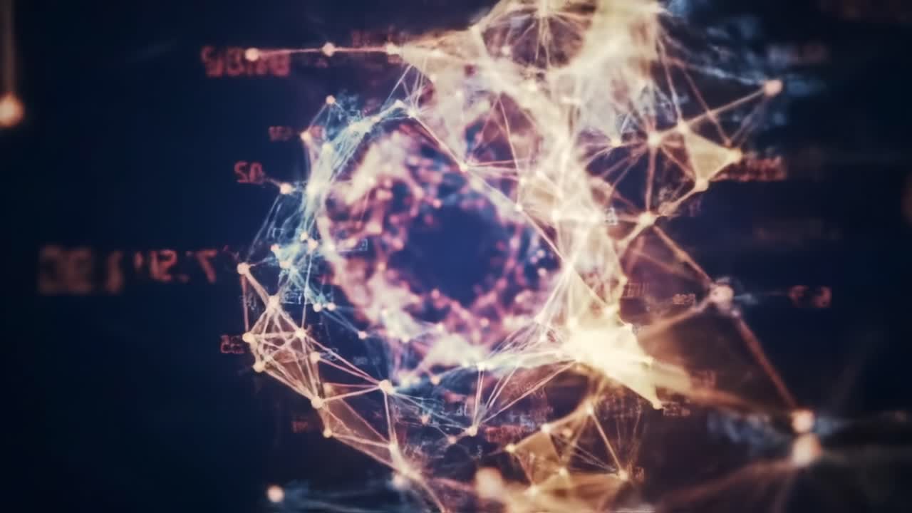 Intricate Digital Network: A Stunning Visualization of Connectivity and Data Flow Represented Through Beautifully Complex Patterns of Light and Motion