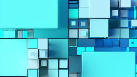 abstract geometric shapes in cyan and blue