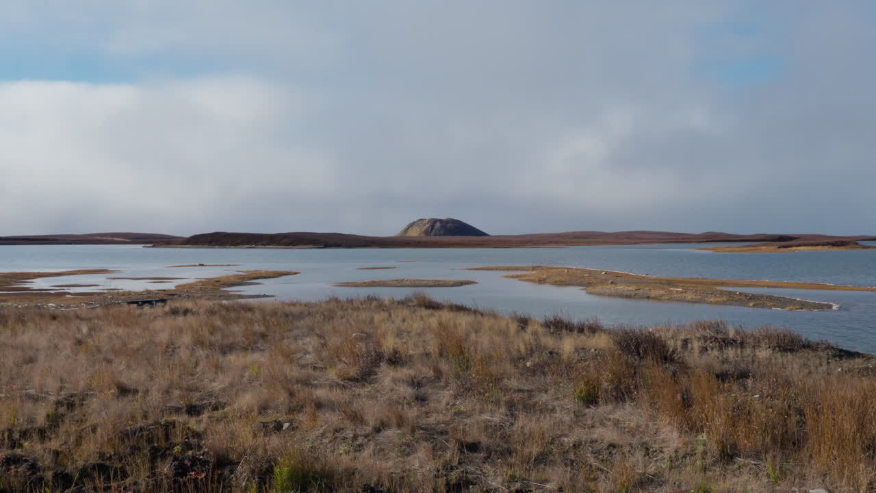 Ibyuk Pingo At Pingo Canadian Landmark - Pingo National Landmark Near Tuktoyaktuk, Northwest Territories, Canada. - wide shot