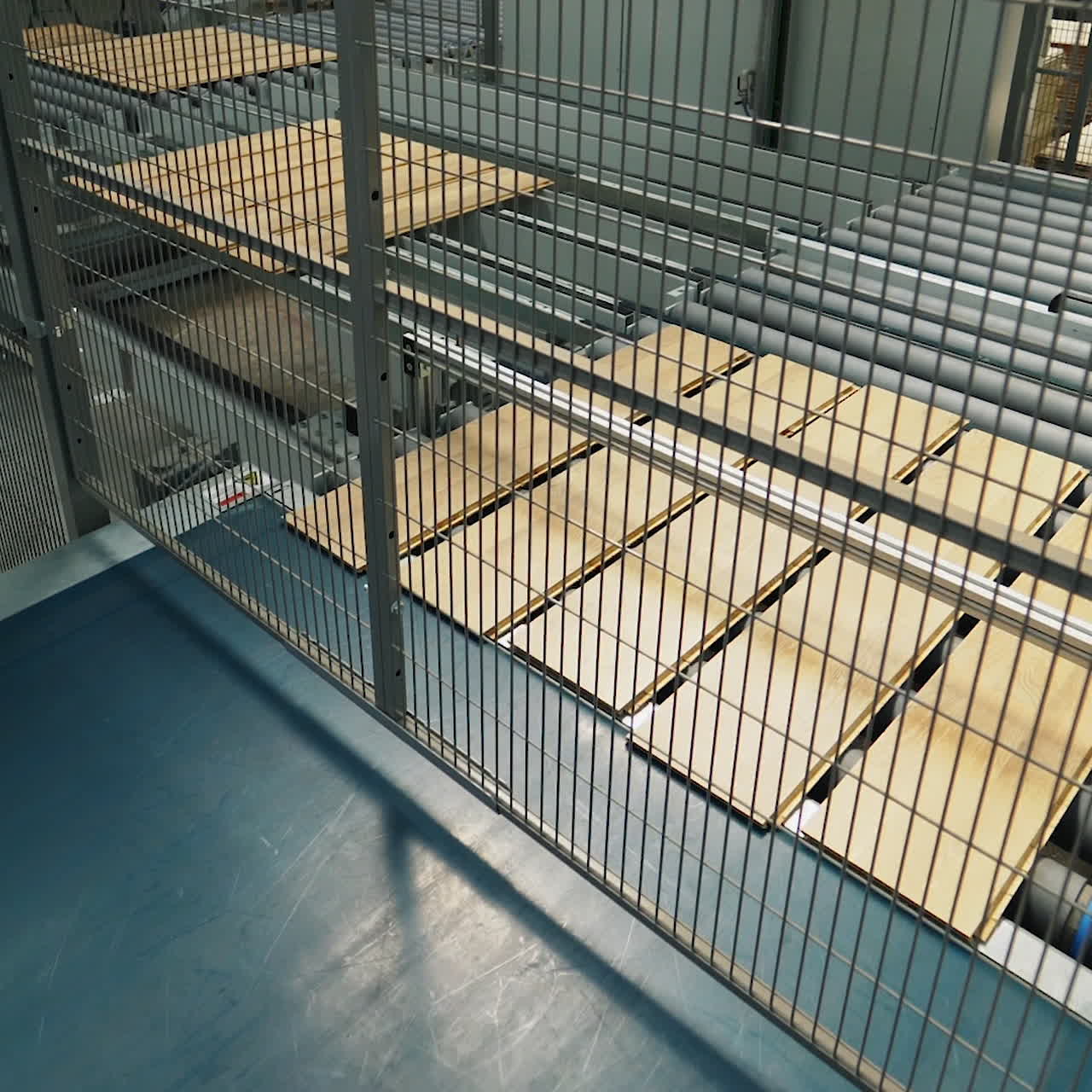 production line on parquet factory