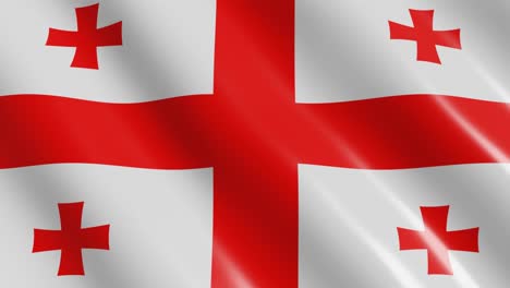 3d render waving flag of georgia country. national flag in wind background. 4k realistic seamless loop animated video clip