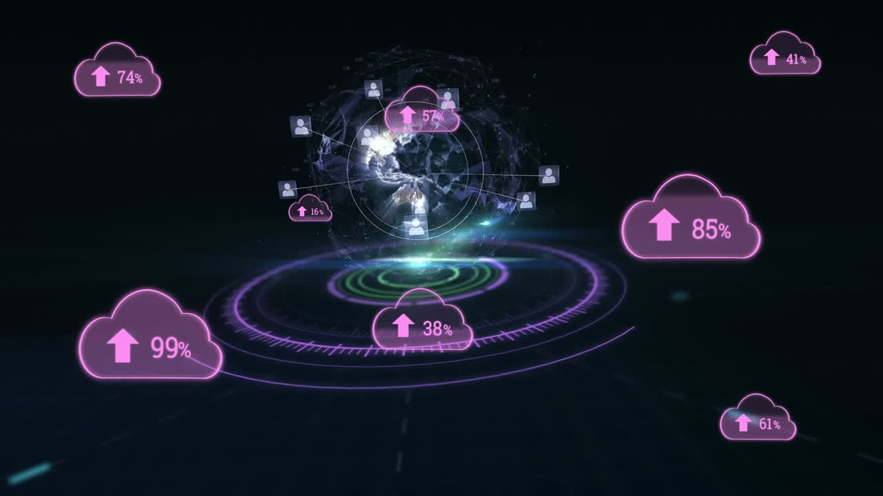 animación de nubes con un número creciente en todo el mundo