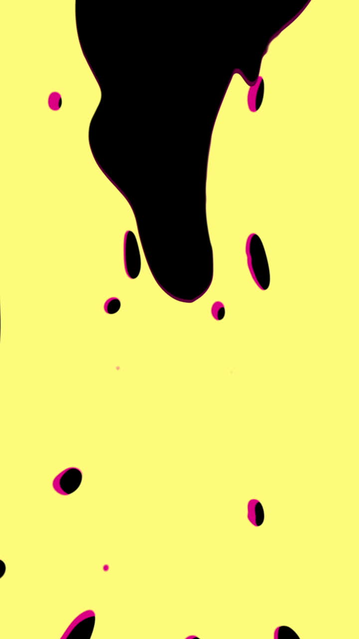 Liquido nero astratto che cola su sfondo giallo