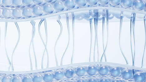 fondo de células de la piel con concepto de cosméticos, renderización en 3d.