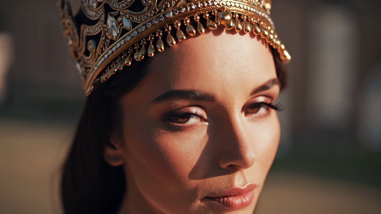 Woman Wearing a Golden Crown