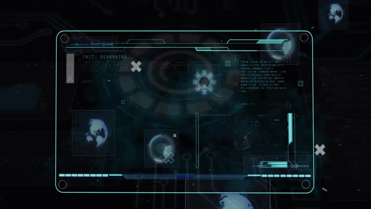 Animation of data processing over screen