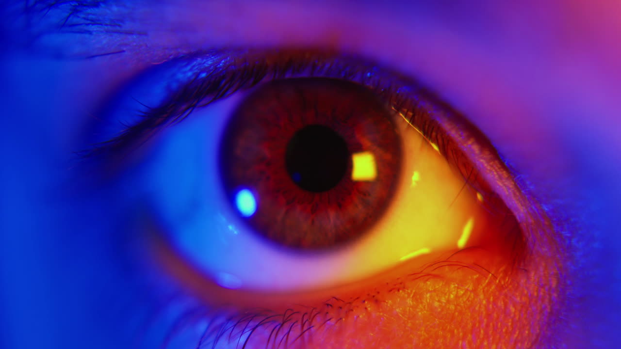 Vibrant Human Eye with Futuristic Neon Lighting