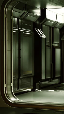 exploring a sleek corridor in a futuristic space station