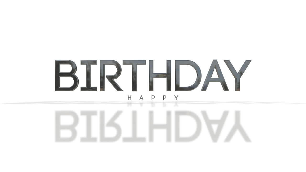 tarjeta de cumpleaños con letras negras en negrita sobre fondo blanco