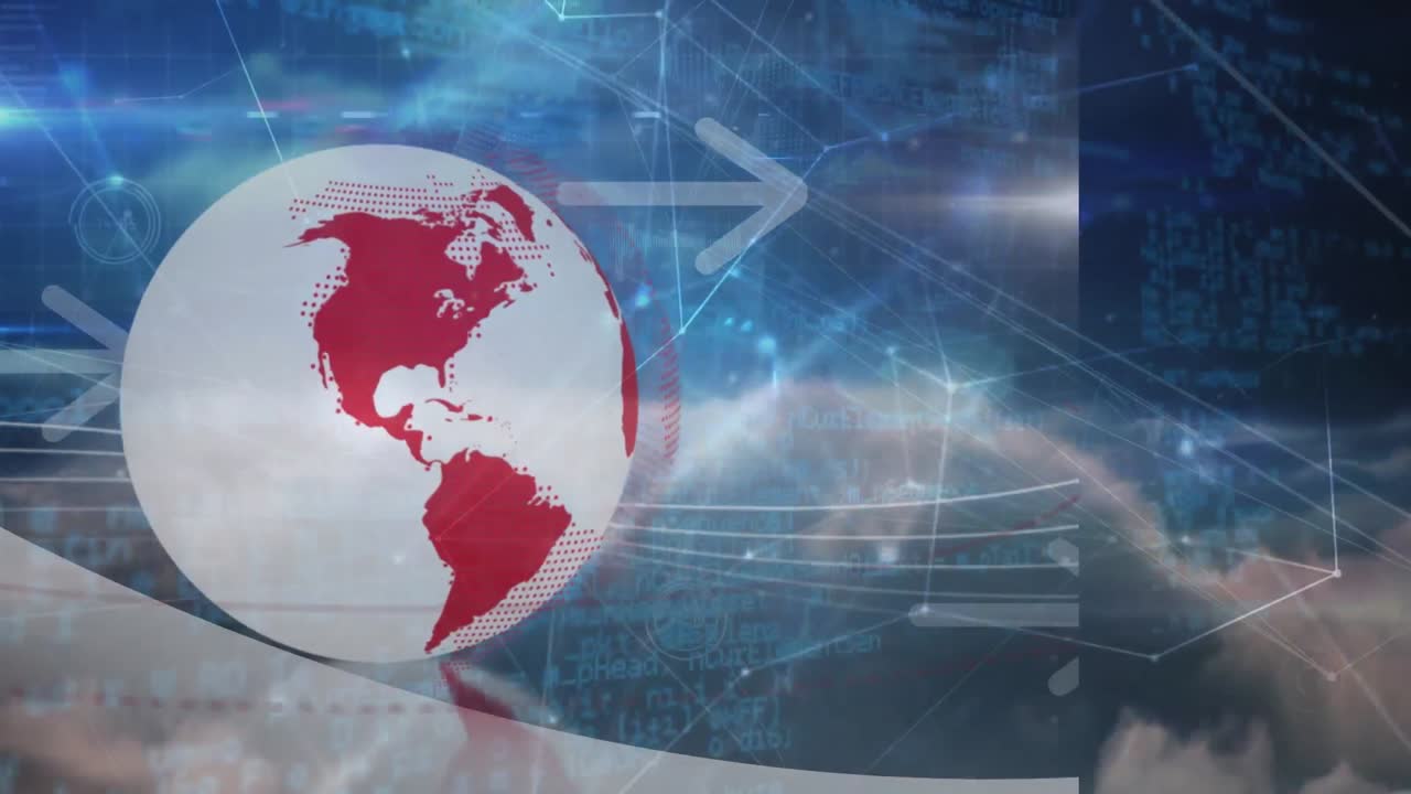 animação do globo através de uma rede de ligações