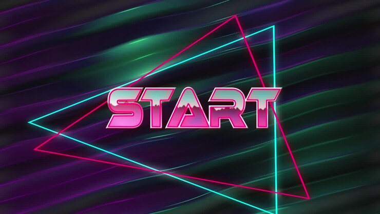 Animation of start in digital abstract space