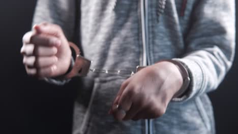 person in handcuffs