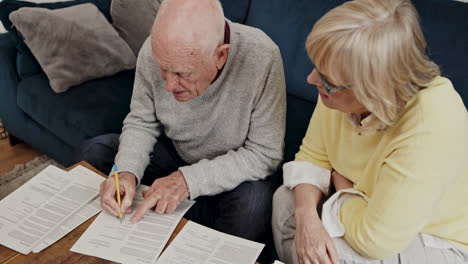 senior couple working on financial planning