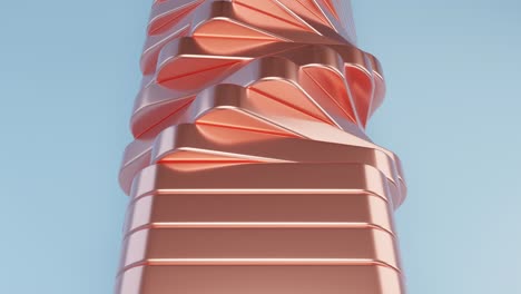 rotating stack of copper plates. 4k seamless looped video