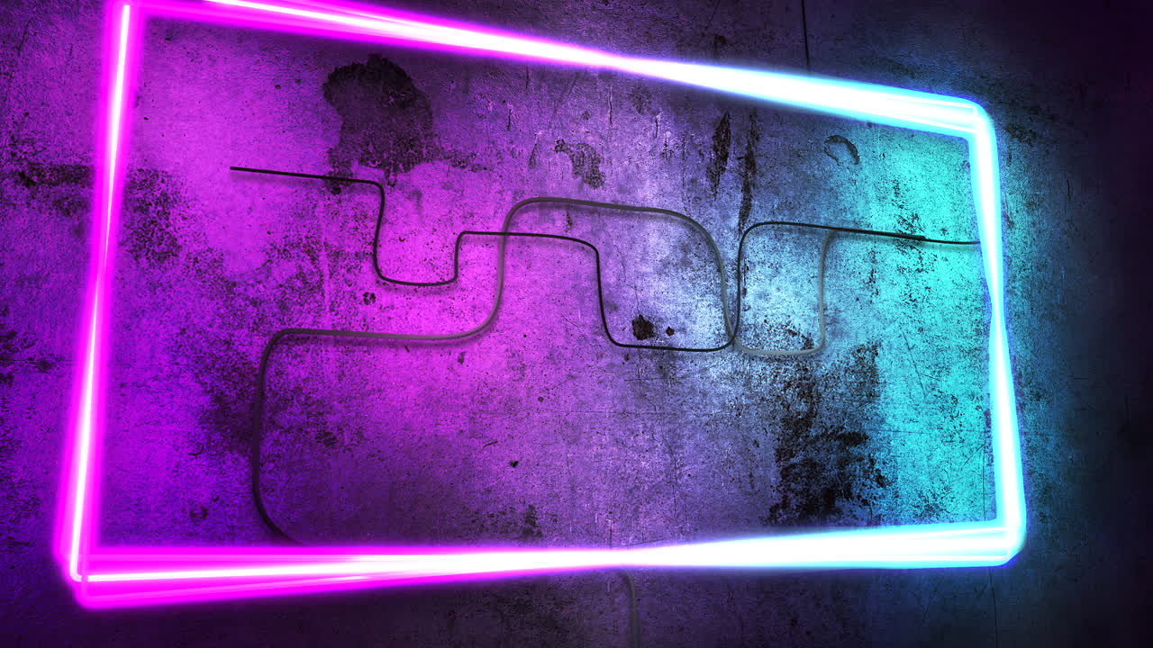 Motion colorful neon lights on wall with abstract background 2