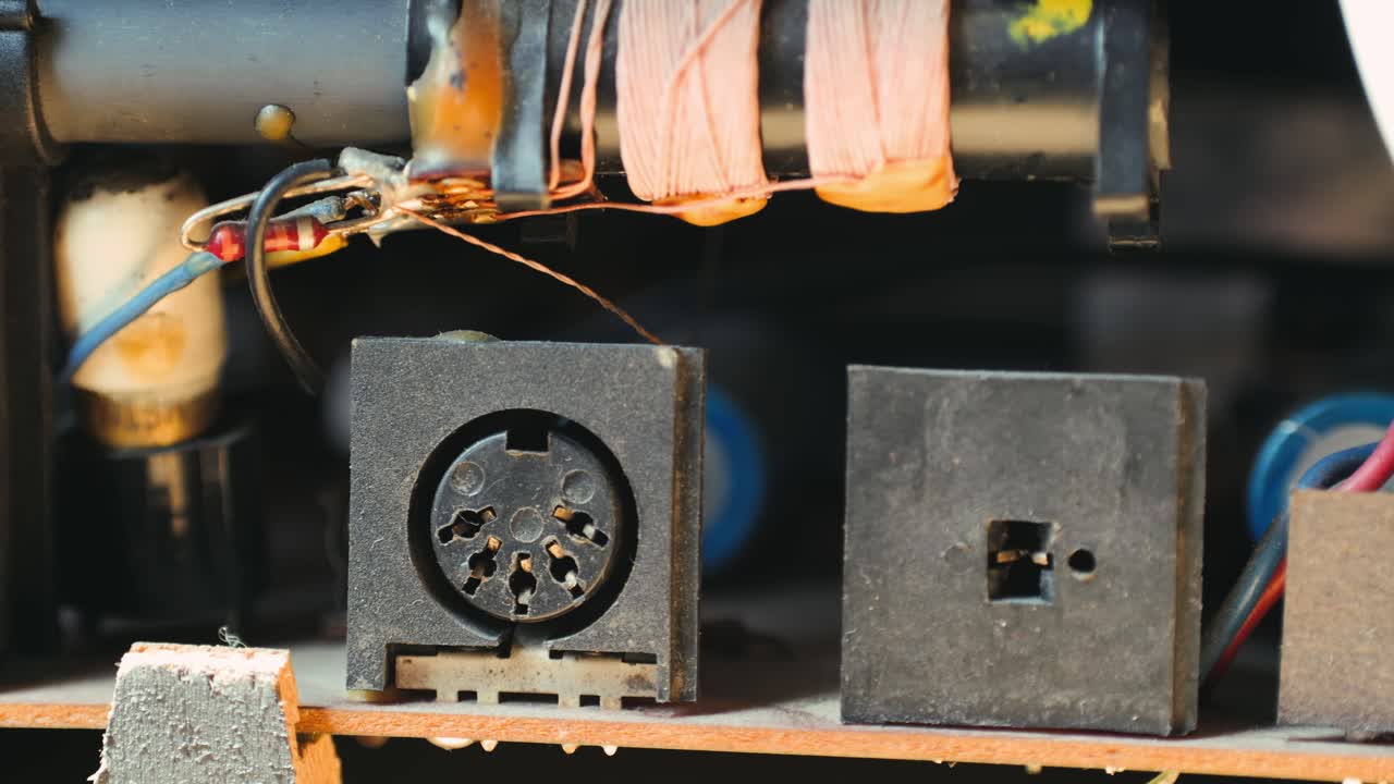 Close-up of Vintage Electronics Components