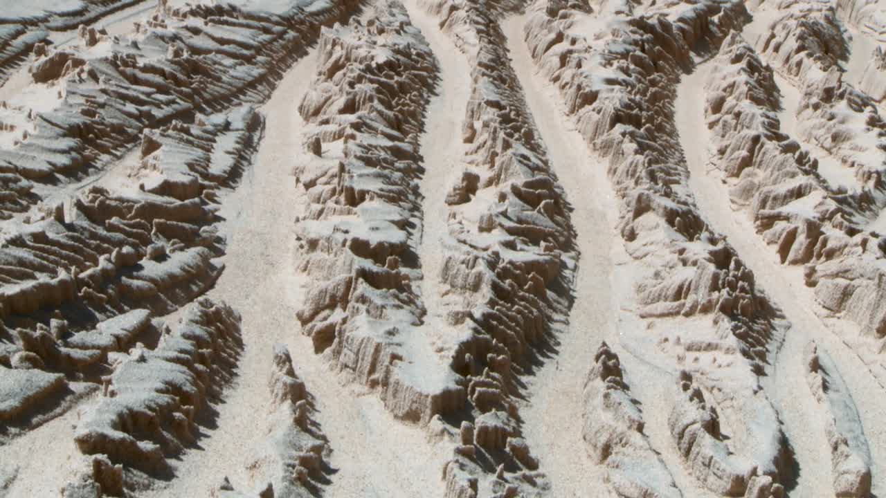 Barren Landscape At Indiana Dunes National Park In The United States. Tracking Shot