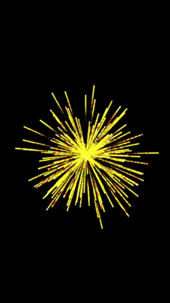 Animazione di fuochi d'artificio colorati di Natale e Capodanno che esplodono su sfondo nero.