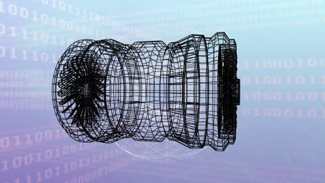 Animación-Del-Motor-3D-Girando-Sobre-Codificación-Binaria.