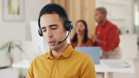 hombre, agente de telemarketing y trabajador