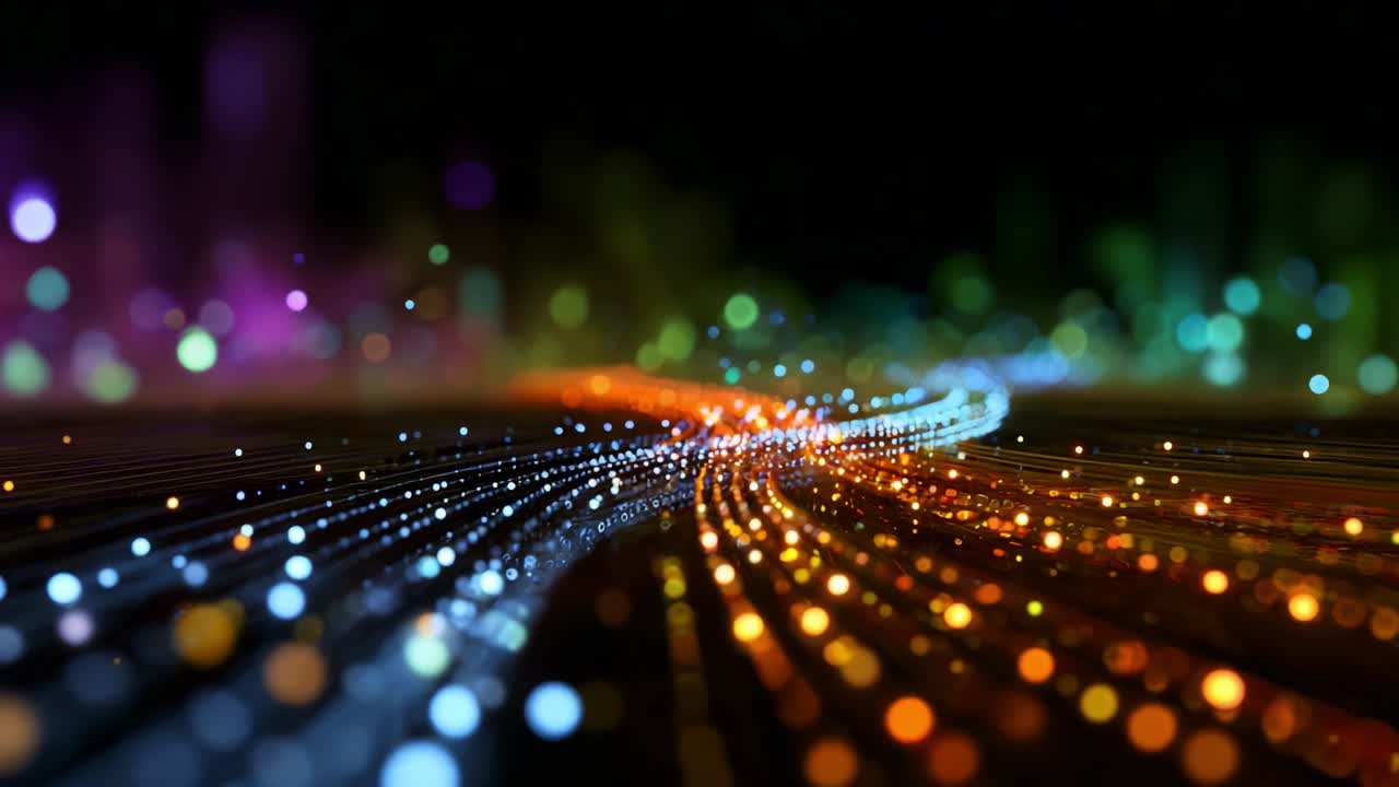 Un viaggio affascinante attraverso scie di luce vivaci ed effetti bokeh colorati che creano un'ipnotica fusione di movimento ed estetica digitale, catturando l'essenza dell'arte astratta moderna