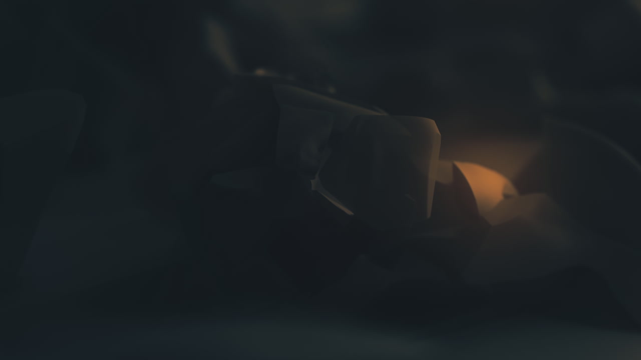 Destroyed andorids on a junkyard in yellow light