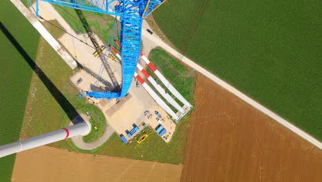 the head of the wind turbine is presently under construction - bird's eye view