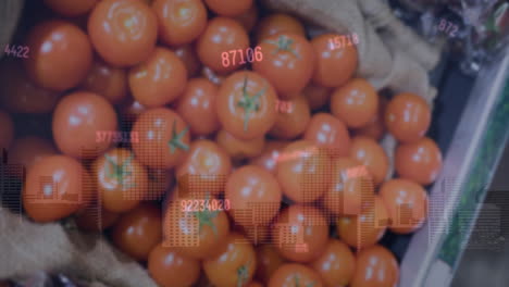 animación del procesamiento de datos financieros en la tienda de comestibles