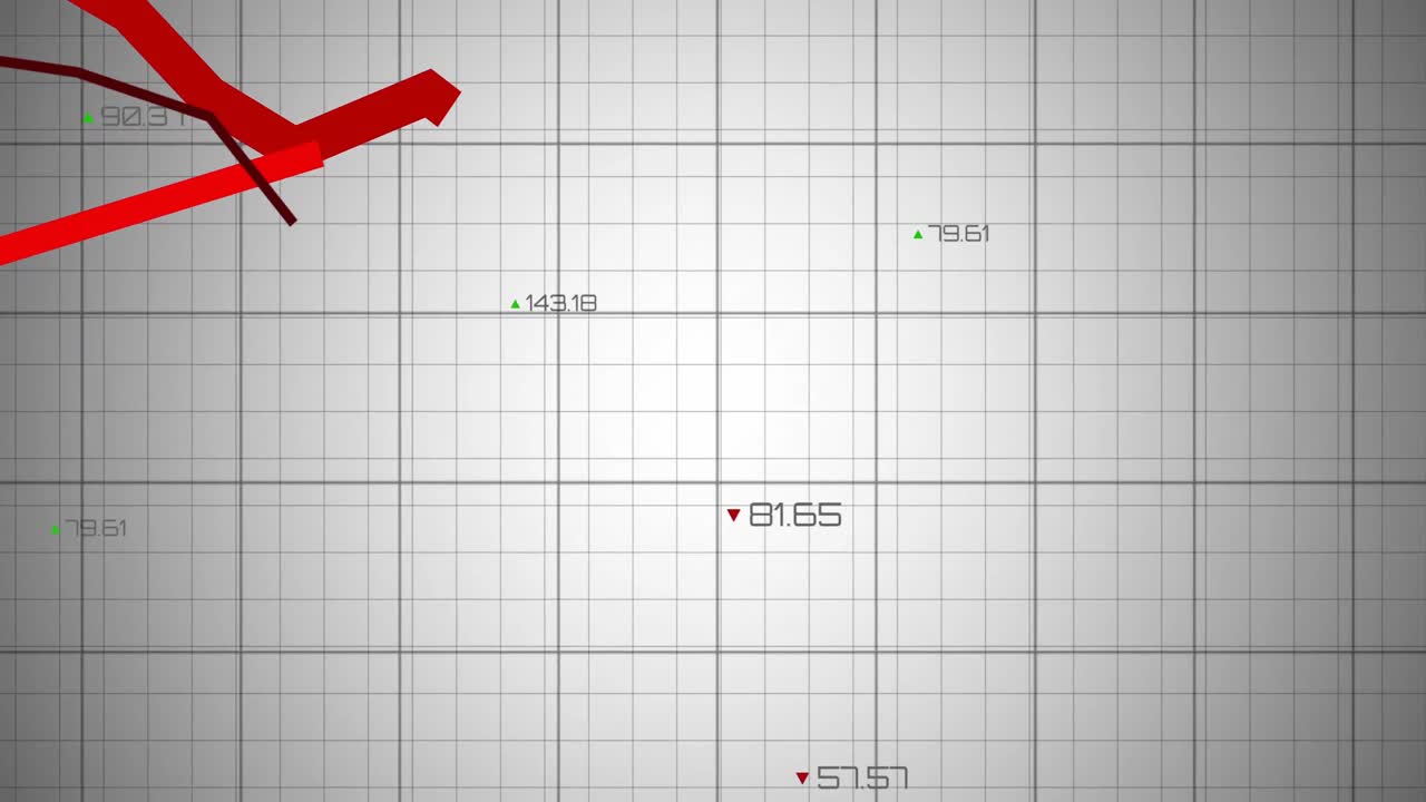 Animation of diagrams and data processing on white background