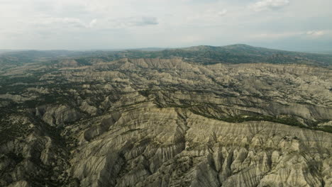 arid canyon with sharp rocks in vashlovani nature reserve, georgia