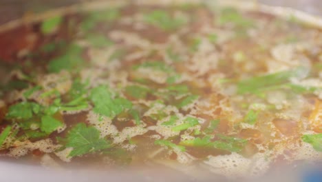 hungarian goulash soup bograch close-up on the table. horizontal . high quality 4k footage