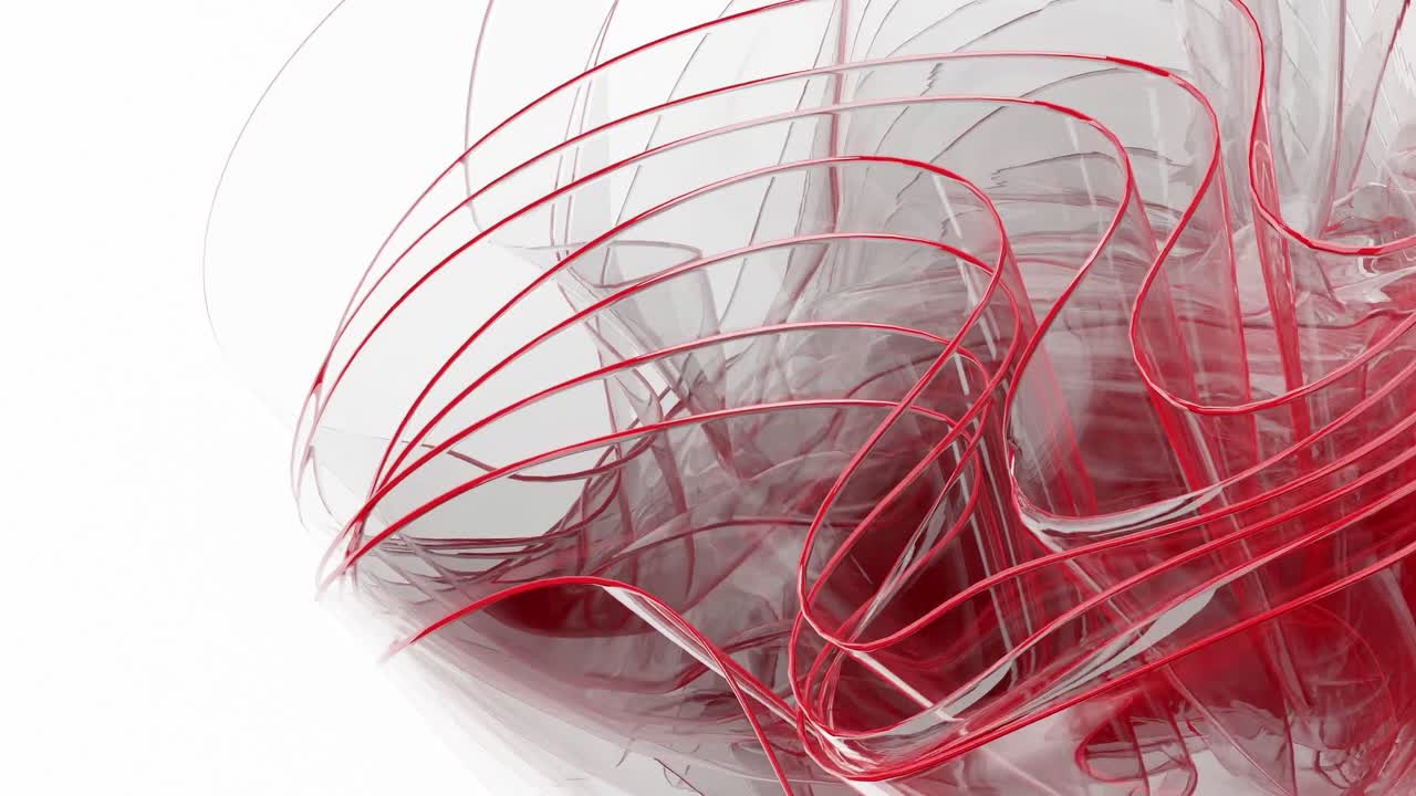 un círculo rojo etéreo en fondo blanco