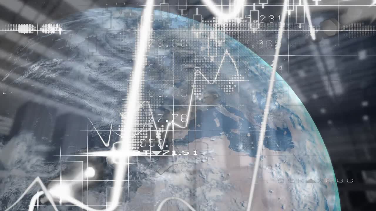 анимация глобуса с обработкой данных над складом