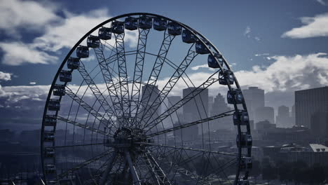 a ferris wheel in a city