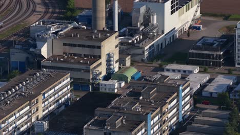 nutritional production facility. production site and development center in sisseln, switzerland. aerial drone video