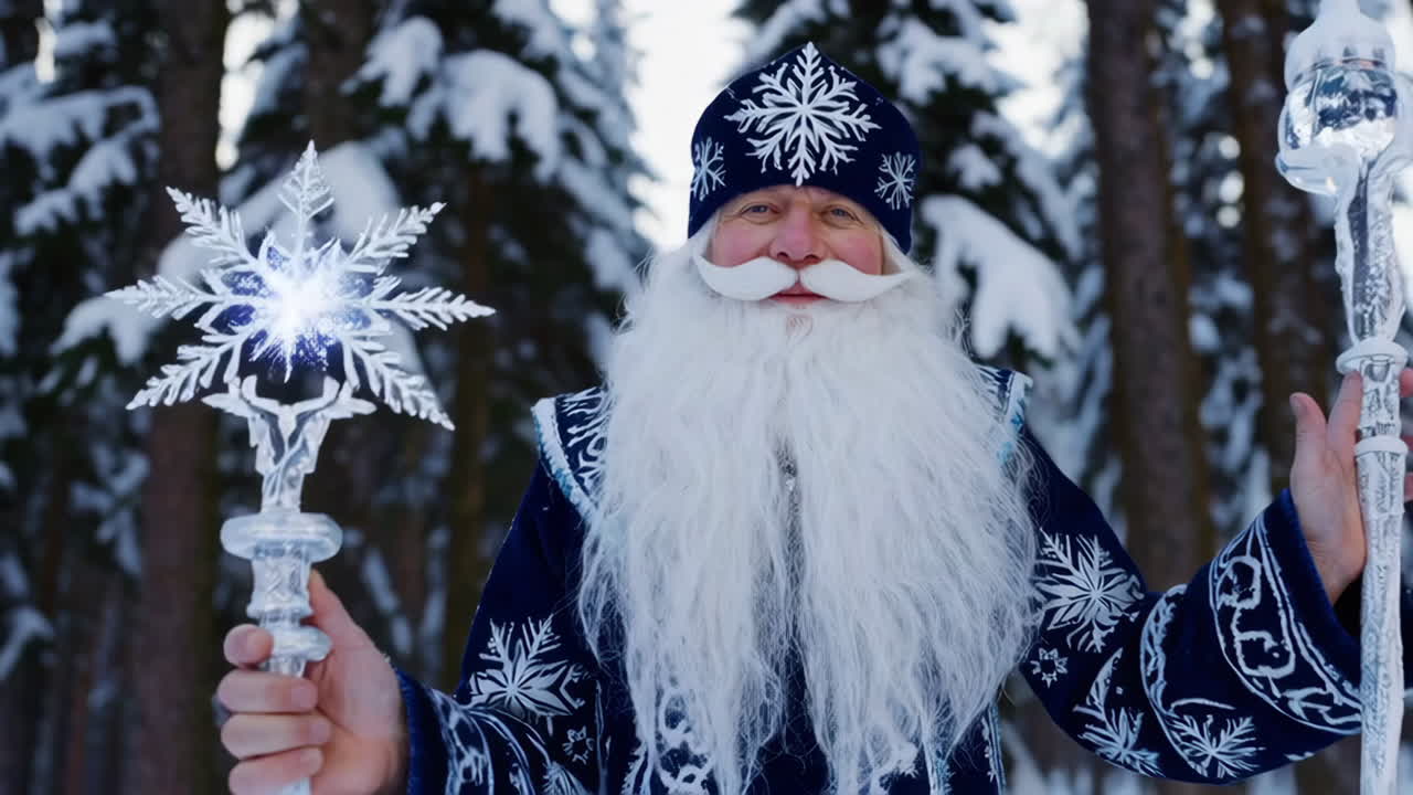 Winter Wonderland Scene with Deded Moroz