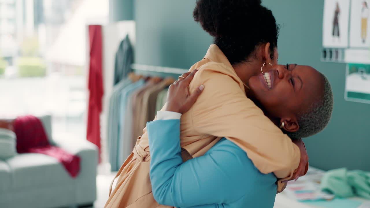 High five, small business and excited women