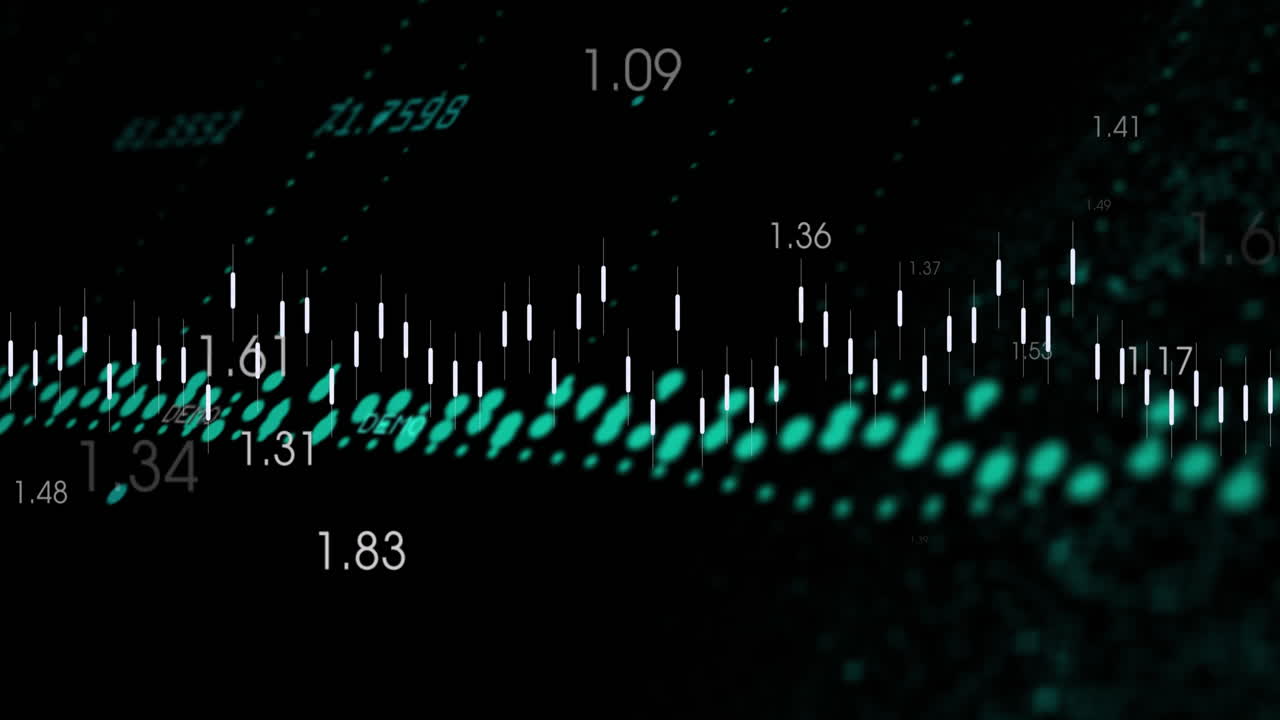 검은색 배경 위의 데이터 처리 애니메이션