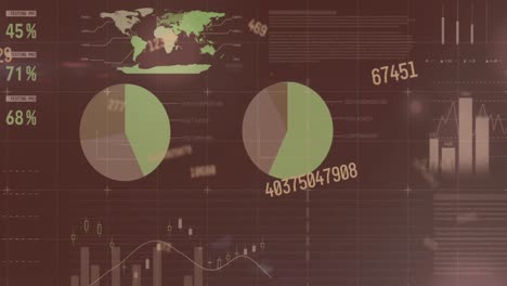 animación del procesamiento de datos financieros a través de la red