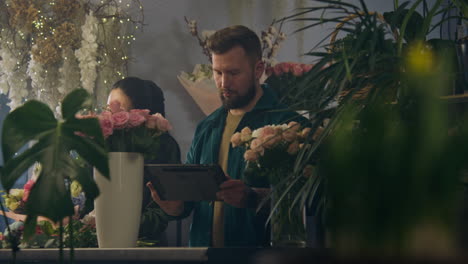 florists working in a flower shop